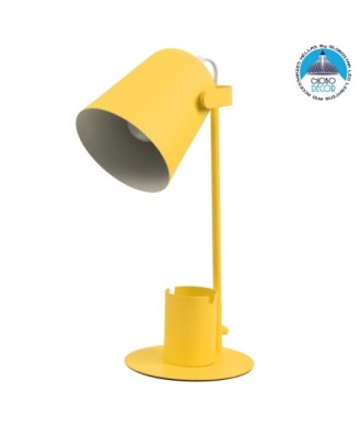 GLOBOSTAR® PENCASE 61567 Μοντέρνο Επιτραπέζιο Φωτιστικό Πορτατίφ με Ντουί 1 x E27 AC 220-240V IP20 - Κίτρινο - Μ12 x Π15 x Υ38cm